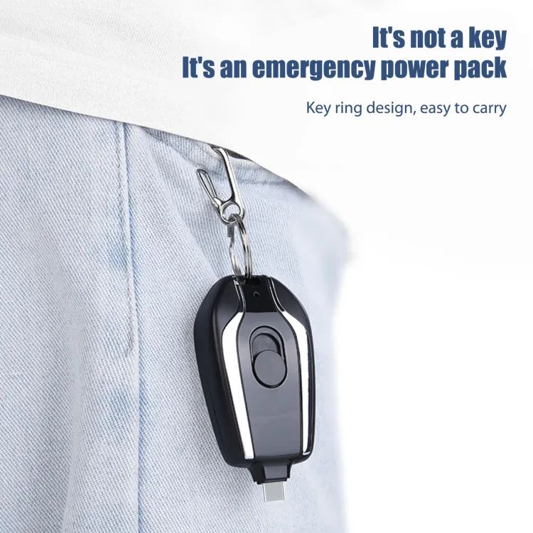 Keychain Phone Charger Emergency Power Banks Retractable Plug Power Fast Charging