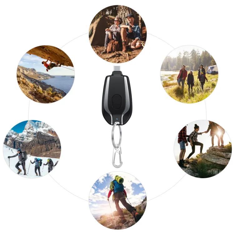 Keychain Phone Charger Emergency Power Banks Retractable Plug Power Fast Charging